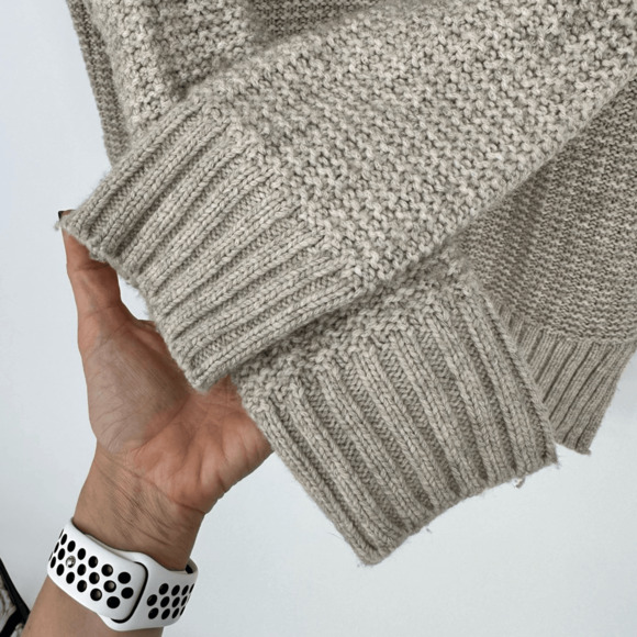 Madewell Womens M Turtleneck Tunic Sweater Wool Alpaca Boxy Neutral Minimalist - Picture 6 of 10